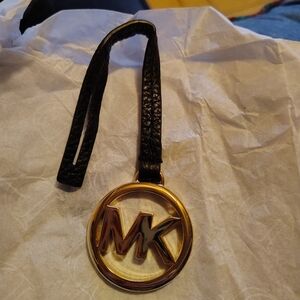Michael Kors Black and Gold Logo Keychain